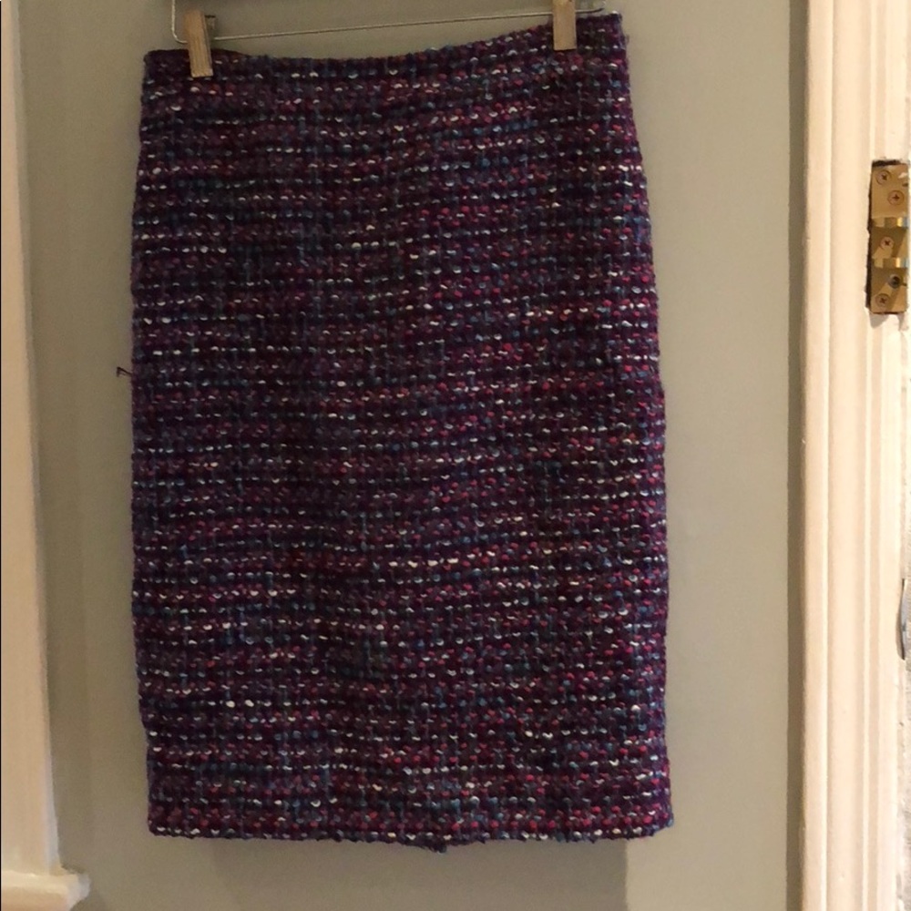Purple wool straight skirt
